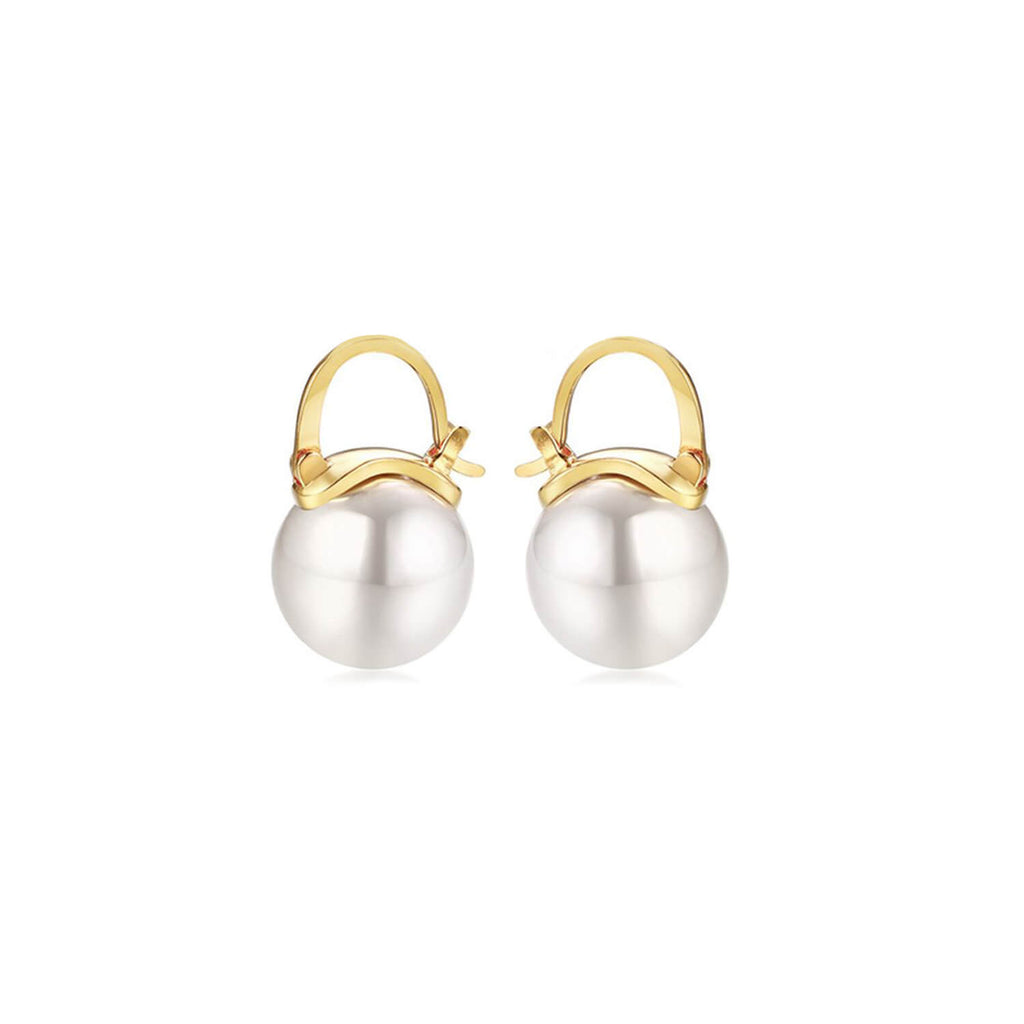 Kora Garro jewelry pearl earrings drop earring gold earring imitation pearl Fiona white