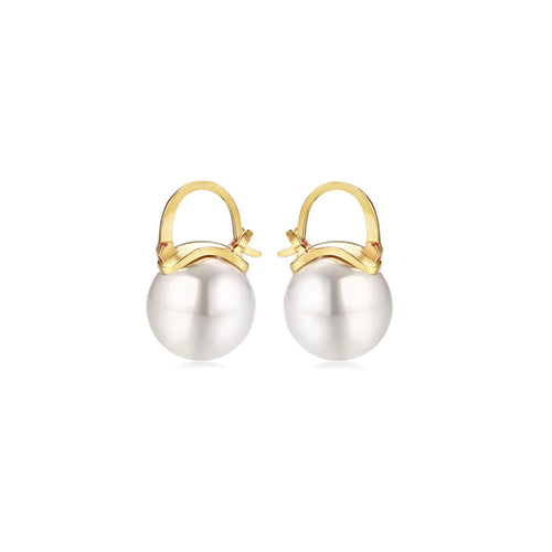 Kora Garro jewelry pearl earrings drop earring gold earring imitation pearl Fiona white