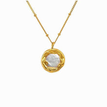 Load image into Gallery viewer, Kora Garro jewelry pearl necklace  freash water baroque pearl gold button charm necklace galia