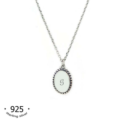 personalized necklace initial sterling silver necklace -koragarro Heidi