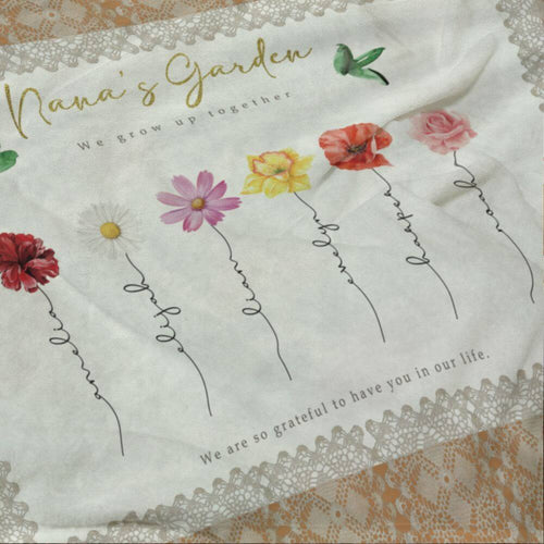 Koragarro Nana's Garden named flower blanket, We grow up together, Birth Month Flower, From Grandchildren