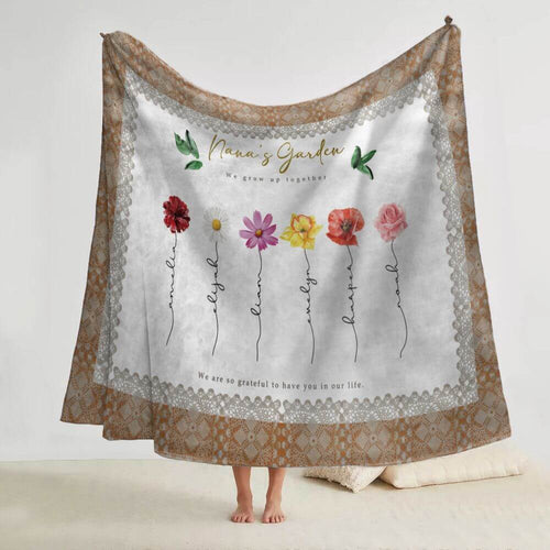 Koragarro Nana's Garden named flower blanket, We grow up together, Birth Month Flower, From Grandchildren