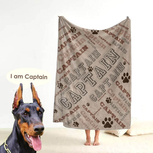 koragarro puppy name and paw print personalized blanket, Dog Bed Blanket, Dog Lover Gift, Pet Gift, Pet Bed, puppy kitten dog