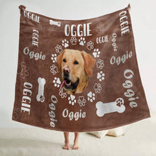 Load image into Gallery viewer, koragarro Custom Dog Face Blankets, Personalized Pet Photo Blanket, Fleece Dog Blankets, Customized Photo Throws, Dog Dad Gifts, Pet Lover Gifts