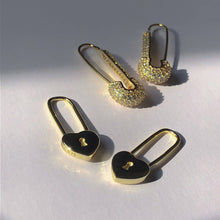 Load image into Gallery viewer, safetypin hoops sterling silver gold hoop earrings taylor koragarro