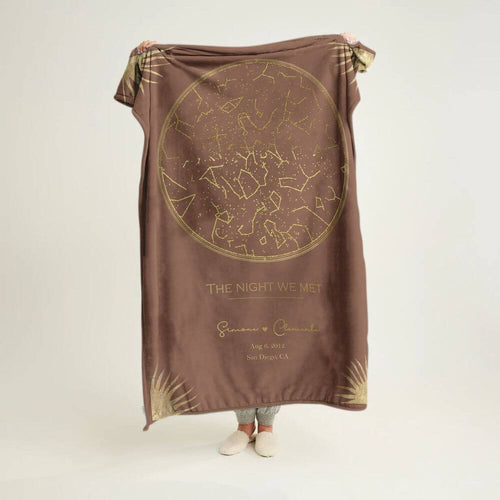 koragarro Custom Star Map Throw Blanket, Night We Met, Anniversary Wedding Constellation, Star Map Wedding Personalized Gift