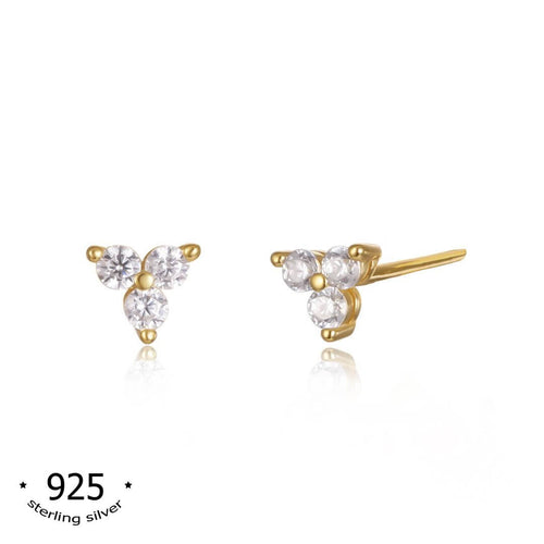 sterling silver earrings small studs earrings - koragarro Trinity