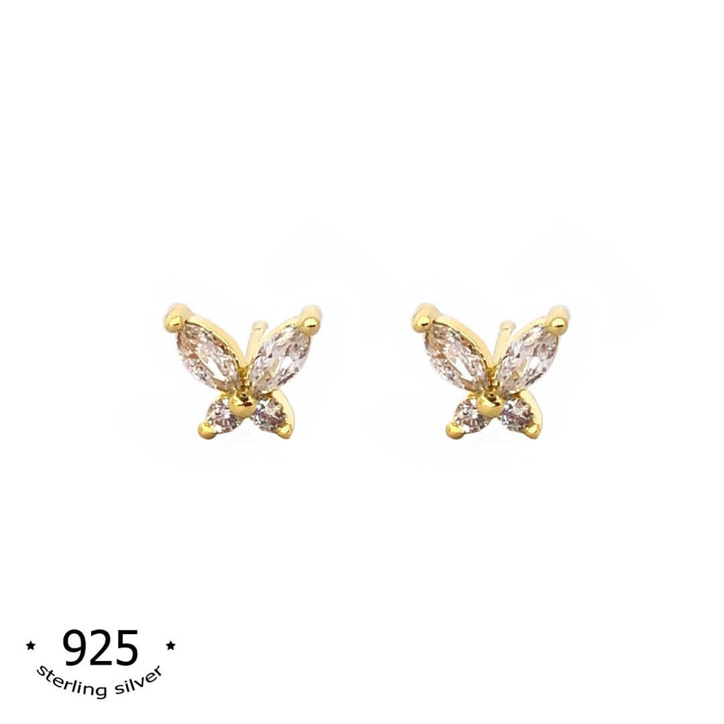 sterling silver gold butterfly stud earrings second studs astrid koragarro