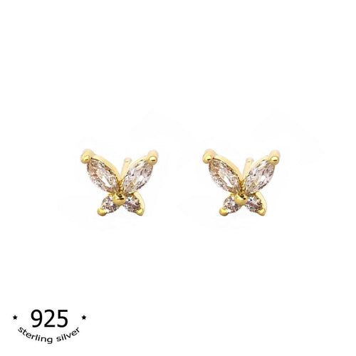 sterling silver gold butterfly stud earrings second studs astrid koragarro