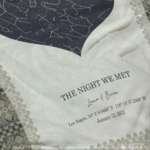 koragarro Custom Love Heart Star Map Blanket, Special Date Anniversary Gift, Mothers Day, Wedding Gift, Crochet pattern Background , Anniversary Star Map