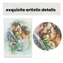Load image into Gallery viewer, koragarro watercolor, Wedding Portrait, Painting from Photo, Wedding Illustration, Custom Wedding Print, Watercolor Couple Portrait, Anniversary Gift 