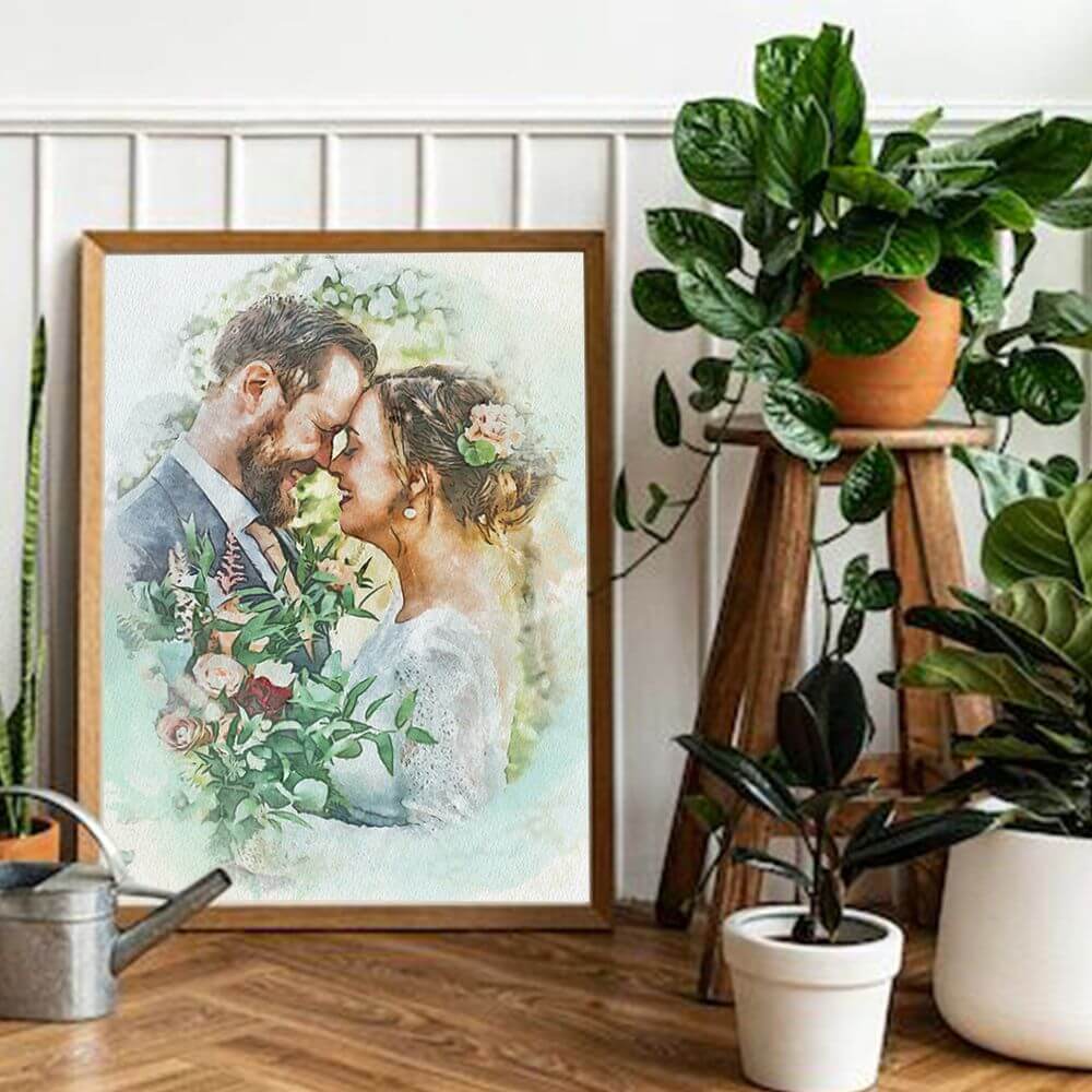 koragarro watercolor, Wedding Portrait, Painting from Photo, Wedding Illustration, Custom Wedding Print, Watercolor Couple Portrait, Anniversary Gift 
