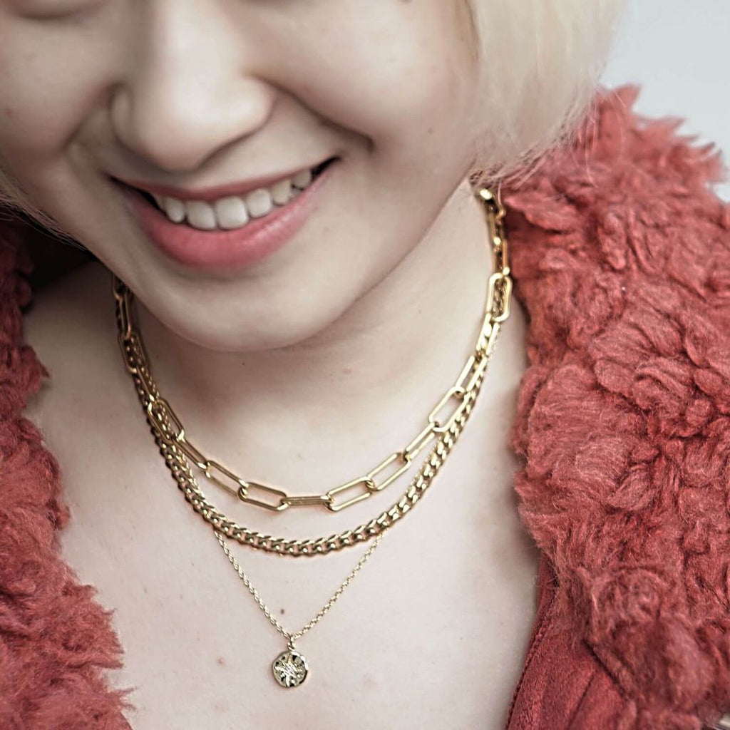 kora garro jewelry gold chunky necklace layering set PVG