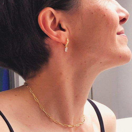 choker necklace paperclip gold chain necklace - koragarro layered necklace Madison