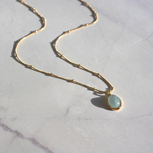 kora garro jewelry aquamarine gemstone necklace irene