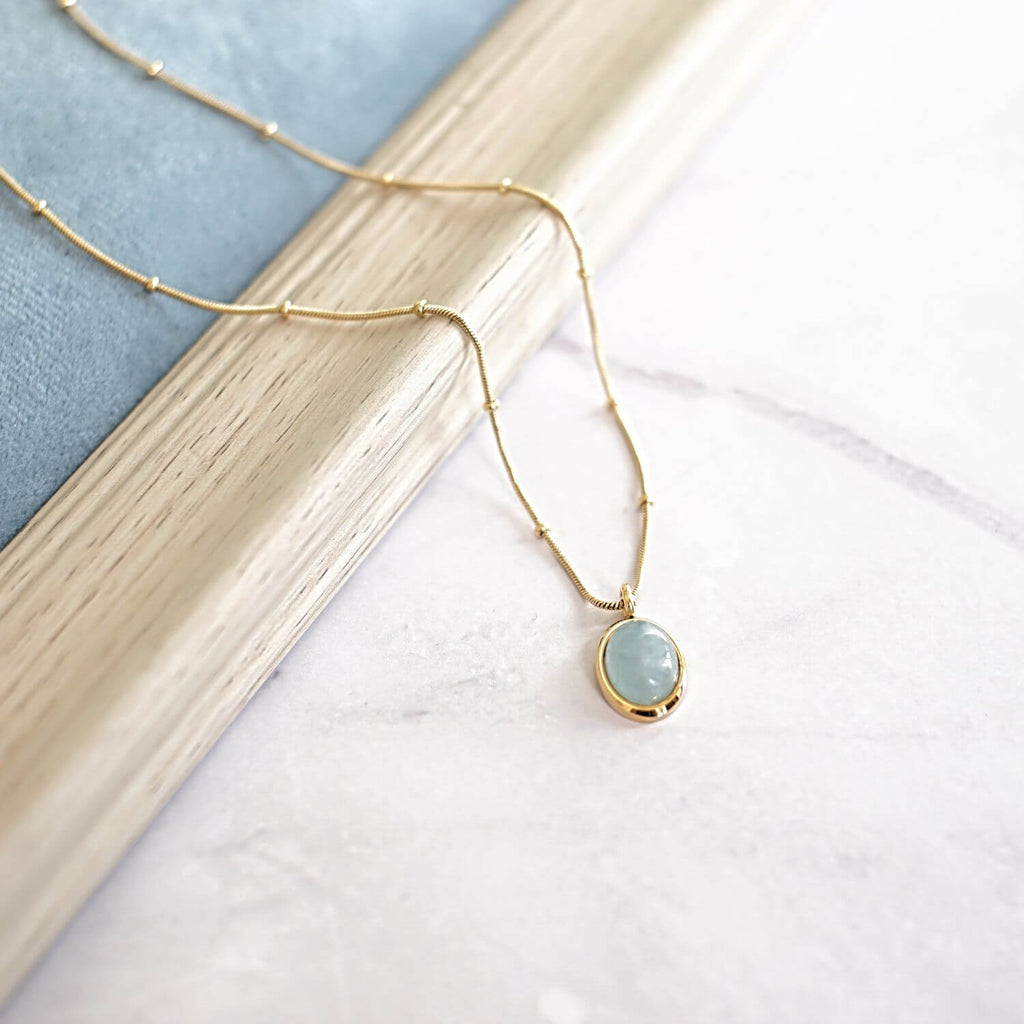 kora garro jewelry aquamarine gemstone necklace irene
