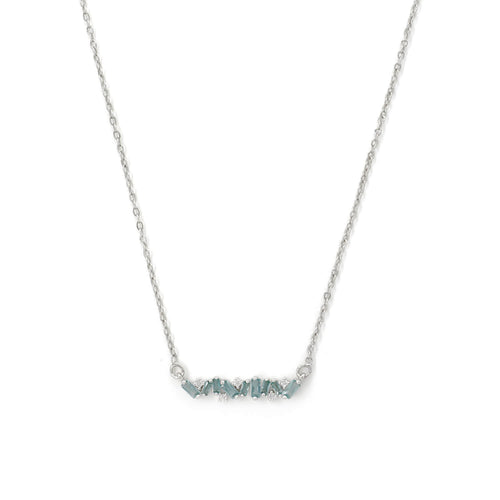 kora garro jewelry baguette bar necklace silver Iris