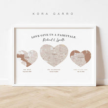 Load image into Gallery viewer, koragarro wedding personalized gift, where all begins, any location city maps print, Digital File City Print, Map Prints, Map Print Poster, Custom City Map, anniversary birthday gift