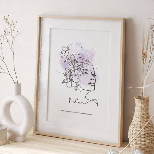 Minimalist Name Sign - Flower  woman