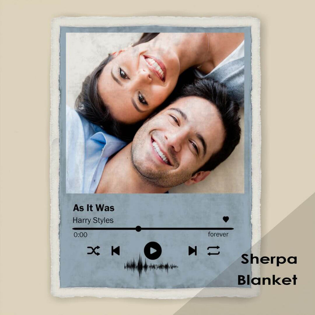 kora garro personalized blanket, favorite song, photo fleece sherpa blanket