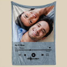 Load image into Gallery viewer, kora garro personalized blanket, favorite song, photo fleece sherpa blanket