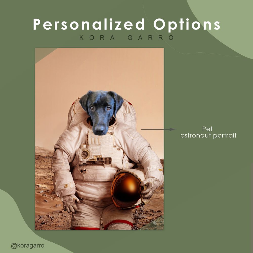 Funny Pet Portrait From Photo - Astronaut Pet