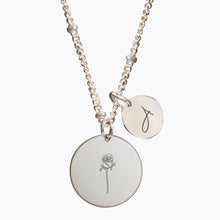 Load image into Gallery viewer, koragarro birth month flower necklace June custom rose necklace