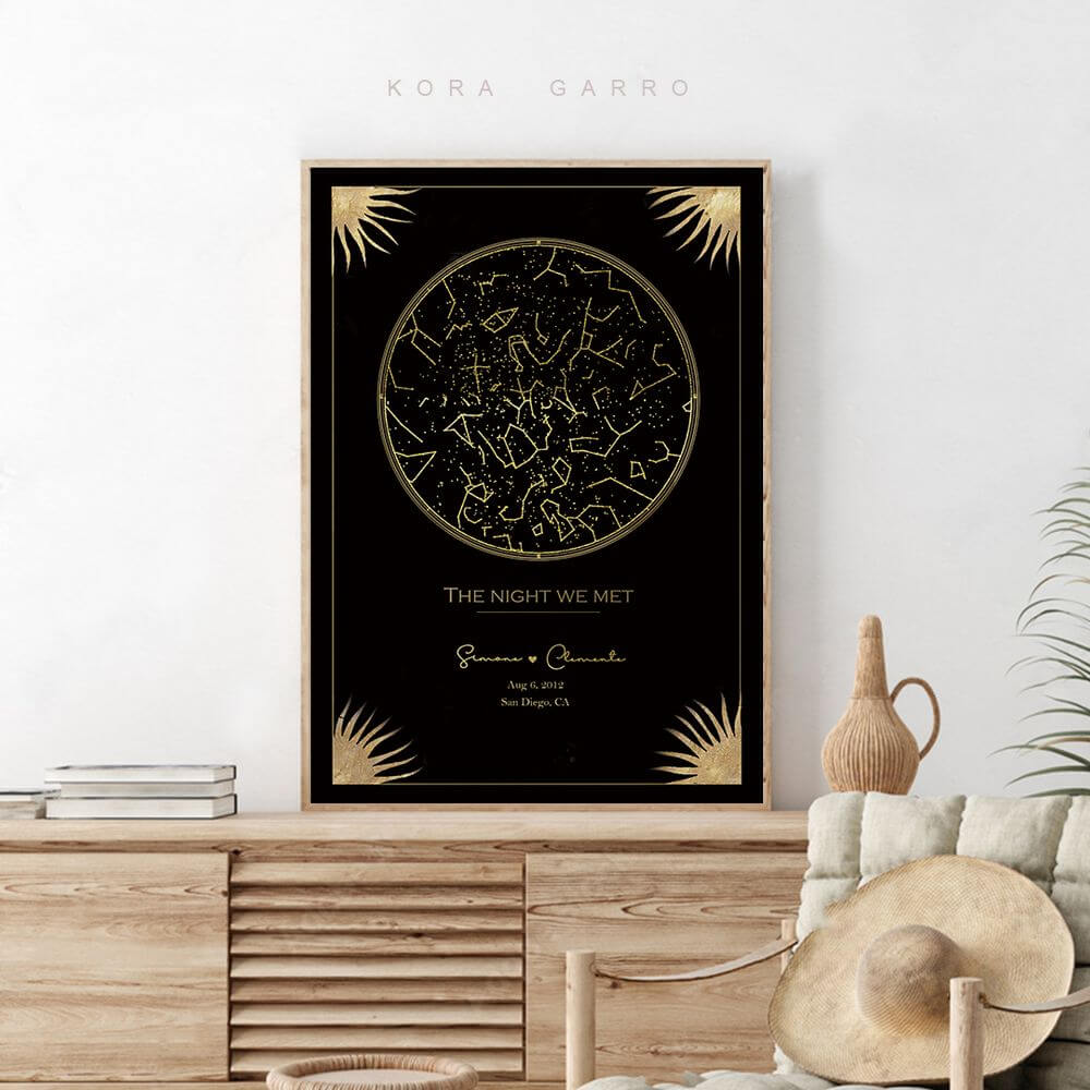 koragarro personalized star map, the night we met, the night became Mom, Dad, Wedding birthday anniversary gift, date time location