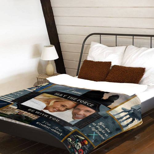 koragarro photo blanket, star wars lines, may the force be with you, Obi-Wan for me, fleece and Sherpa blanket