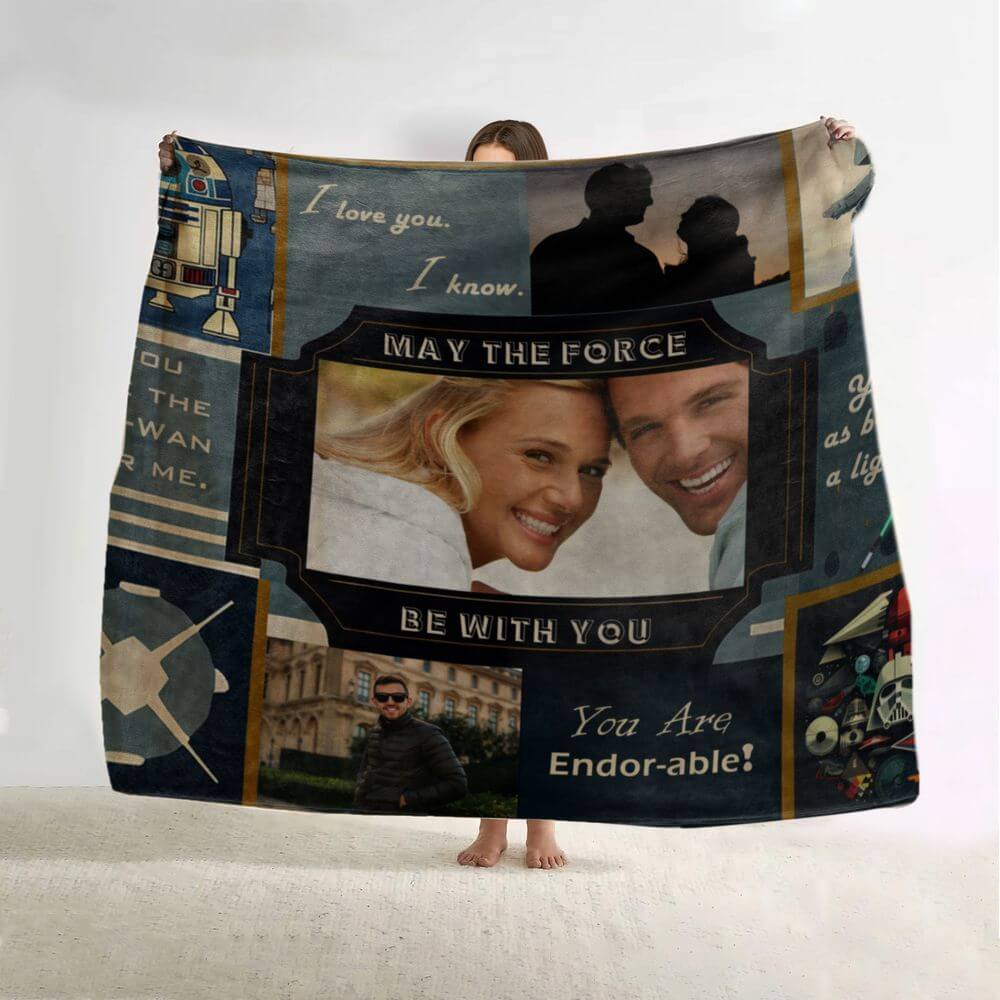 koragarro photo blanket, star wars lines, may the force be with you, Obi-Wan for me.