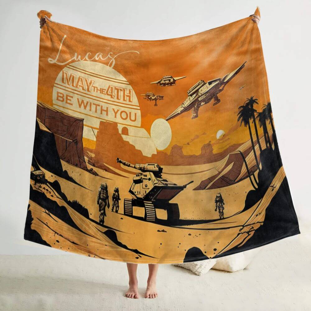 koragarro star wars blanket Tatooine, personalized throw blanket, Star Wars Fan Gift, Home Decor  